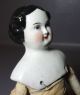 Very Rare Victorian Porcelain Sewing Half Doll On Metal Stand W/dress Other photo 1