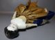 Very Rare Victorian Porcelain Sewing Half Doll On Metal Stand W/dress Other photo 6