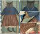 Primitive Black Cat Doll,  Americana Blue Dress Antique Lace New Handmade Usa Primitives photo 5