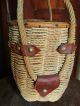 Primitive Basket With Hemp Rope Handles Attached With Leather & Brass Hardware Primitives photo 1