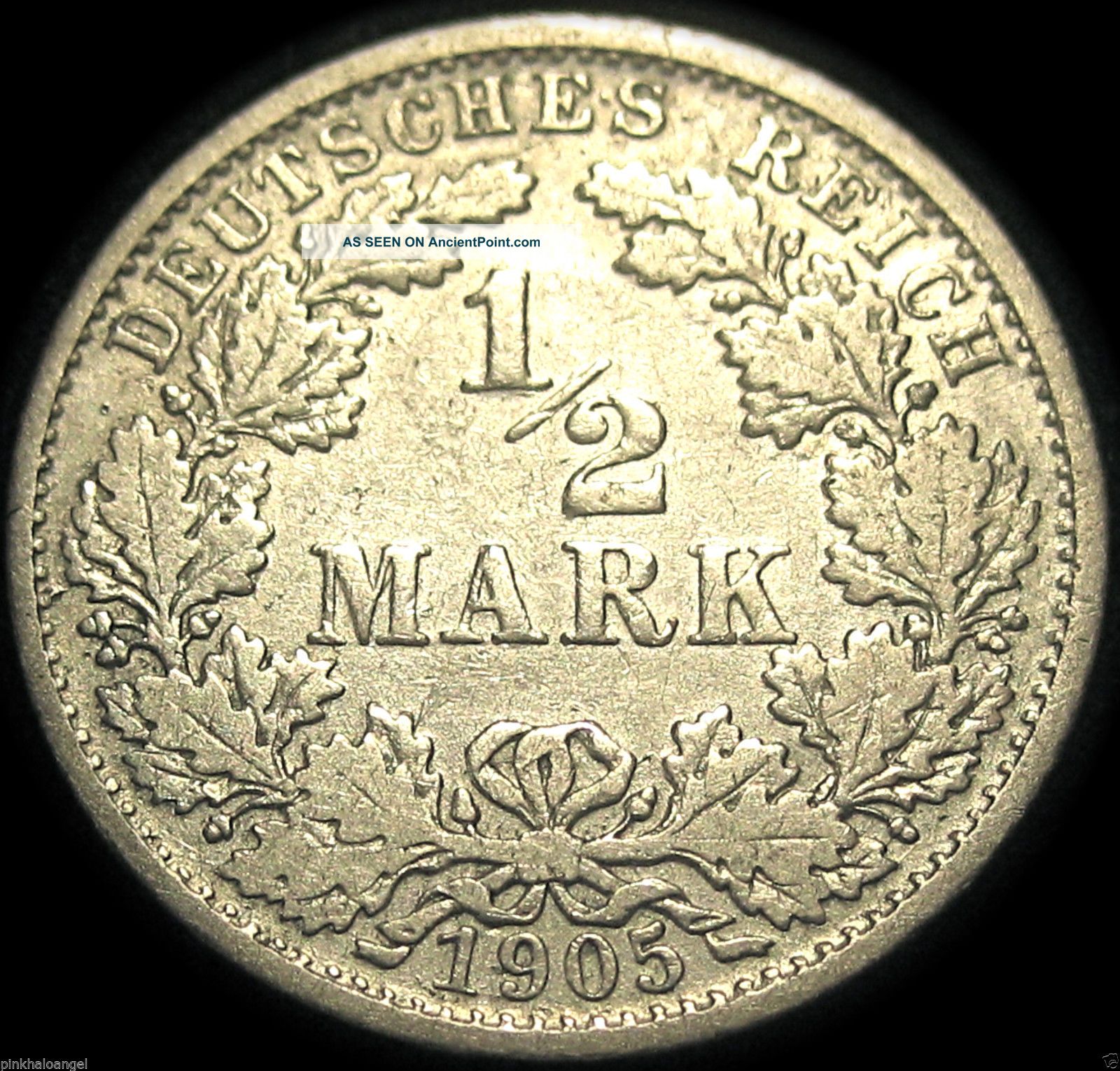 The German Empire - German 1905f Silver Half Mark Coin - Rare Coin Coin Silver (.900) photo