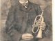 Rare 1870s Tintype Photo,  Musician With Horn,  