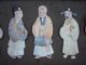 19th Century Chinese Paper Dolls 9 Immortals In Padded Silk Robes & Textiles photo 2