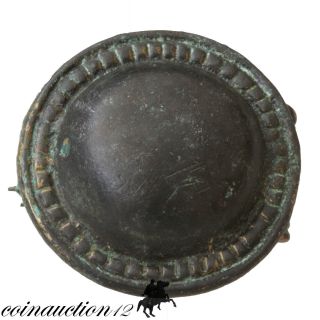 Scarce & Large Roman Bronze Shield Fibula Brooch 2nd - 3rd Century Ad photo