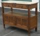 French Antique Art Nouveau Or Arts And Craft Marble Top Sideboard Carved Florals 1800-1899 photo 2