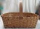 Antique/vintage Oak Splint Gathering/market Basket,  Hand Carved Handle - Signed Primitives photo 4