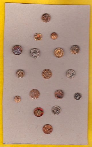 Card 17 Mix Men ' S Waistcoat Metal Buttons Pictures & Geometric Designs,  Steel photo