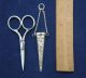Victorian Style Sterling Silver Chatelaine Scissor Holder Stainless Scissors Tools, Scissors & Measures photo 3