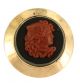 Antique Victorian Gf Gold Filled Wedgwood Black & Rust Jasperware Lapel Button Buttons photo 2