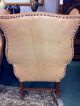 Antique 19th Century Chippendale Style Leather Nailhead Wingback Armchair Chairs 1800-1899 photo 8