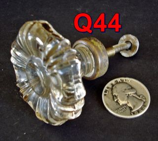 Antq Brass Back Dental Cabinet Glass Knob Furniture Door/drawer Pull 1.  75 