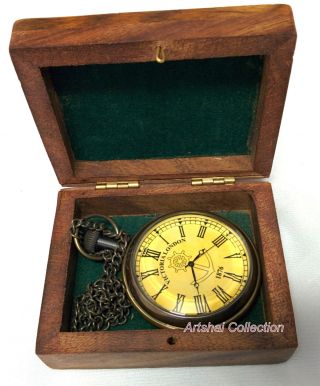 Exclusive Mens Pocket Watch.  Hand - Made With Chain And Case photo