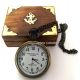 Hand - Made Pocket Watch With Wooden Case And Chain.  White Dial Clocks photo 1