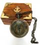 Hand - Made Engraved Pocket Watch With Wooden Case And Chain Clocks photo 2