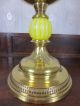 Antique Victorian Duplex Oil Lamp Complete With Yellow Tulip Shade Lamps photo 2