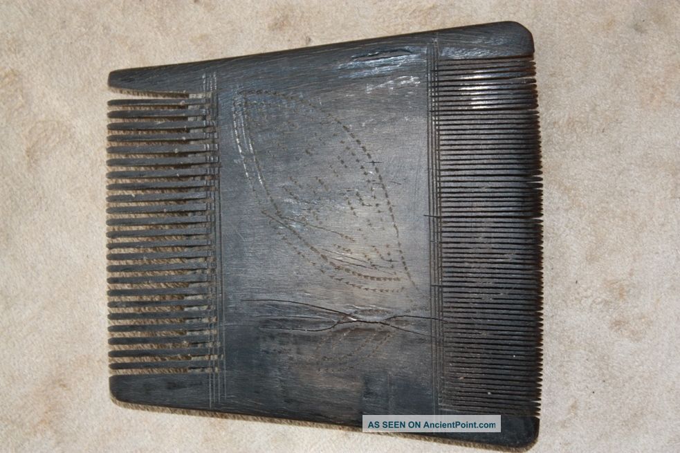 Antique Ottoman Turkish Moustache Beard Lice Nit Comb Made Of Horn Islamic photo
