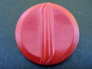 Antique / Vintage - Large Red Bakelite Button - 1 5/16 