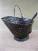 Antique Coal Scuttle Hod Bucket Tole Paint 17 Metal,  Ash Shovel,  Bail Handle Hearth Ware photo 2