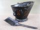 Antique Coal Scuttle Hod Bucket Tole Paint 17 Metal,  Ash Shovel,  Bail Handle Hearth Ware photo 5