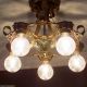 697 Vintage 20s 30s Ceiling Light Lamp Fixture Art Nouveau Polychrome Chandelier Chandeliers, Fixtures, Sconces photo 2