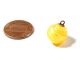 (1) 12mm Rare Antique Czech Satin Yellow Lampwork Glass Waistcoat Ball Button Buttons photo 1
