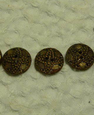 Victorian Trio 3 Brass Buttons Late 1800 ' S Cross 