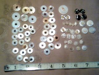 151 Antique/vintage Mother Of Pearl Shell Buttons Two And Four Holes. photo