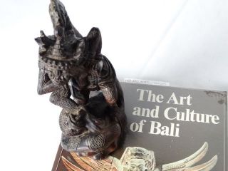 Hand Carved Black Ebony Hindu Balinese Monkey - God And Demon,  Bali,  Indonesia photo