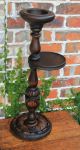Antique English Carved Oak 2 - Tier Smoke Smoking Stand Pedestal Table Plant Stand 1900-1950 photo 4