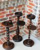Antique English Carved Oak 2 - Tier Smoke Smoking Stand Pedestal Table Plant Stand 1900-1950 photo 6
