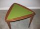 Vintage Mcm Atomic Mid Century Danish Side Table Green Wood Retro Triangle Pick Post-1950 photo 3