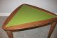 Vintage Mcm Atomic Mid Century Danish Side Table Green Wood Retro Triangle Pick Post-1950 photo 4