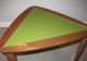 Vintage Mcm Atomic Mid Century Danish Side Table Green Wood Retro Triangle Pick Post-1950 photo 5