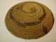 Antique Native American Pima Indian Basket Tray Hand Woven Small Low Willow Bowl Native American photo 7