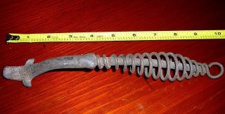 Vintage Cook Stove Curved Spring Cast Iron Plate/lid Lifter Handle photo