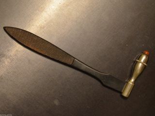 Antique 19th Century Neurological Hammer With Ebony Handle Instrument photo