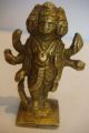 Old Antique Hindu Traditional India Ritual Bronze Statue Of Dattatraya Miniature India photo 1