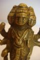 Old Antique Hindu Traditional India Ritual Bronze Statue Of Dattatraya Miniature India photo 3