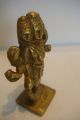 Old Antique Hindu Traditional India Ritual Bronze Statue Of Dattatraya Miniature India photo 7