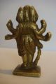 Old Antique Hindu Traditional India Ritual Bronze Statue Of Dattatraya Miniature India photo 8