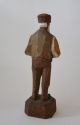 Vintage Hand Carved & Painted Wooden Man Figure Rustic Art Shop Quebec Canada Carved Figures photo 2