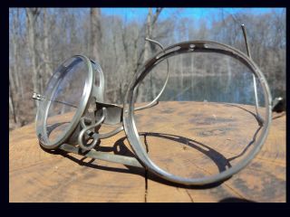 Vtg I - Safe 1922 Goggles Safety Eye Glasses Rugged Motorcycle Steampunk photo