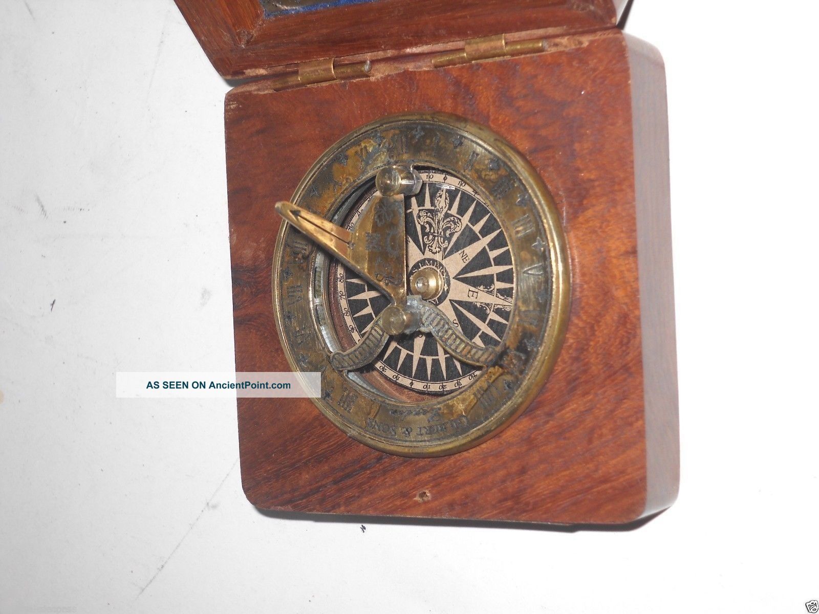 Brass Antique Sundial Compass - Sundial Astrolabe Survey Instrument Gift Compasses photo