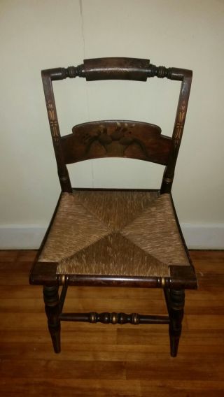 Hitchcock Crownback Chair W/rush Seating. photo