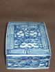 Fine 19th C Chinese Blue And White Sweet Pea Porcelain Ink Pot Box With Lid Vase Pots photo 2