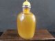 Exquisite Chinese Hand - Carved 3.  0 Inches Yellow Glass Snuff Bottle Snuff Bottles photo 1