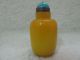 Chinese 3.  0 Inches Hand - Carved Perfect Shape Yellow Glass Snuff Bottle Snuff Bottles photo 1