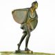 Sent M ' Ahesa Rare 1920s Art Deco Bat Dancer Bronze Sculpture By O.  Hafenrichter Art Deco photo 2