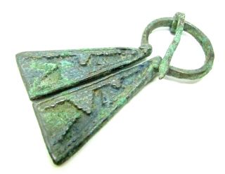 Scarce Authentic Viking Bronze Decorated Omega Brooch - Ad 1100 - Z59 photo