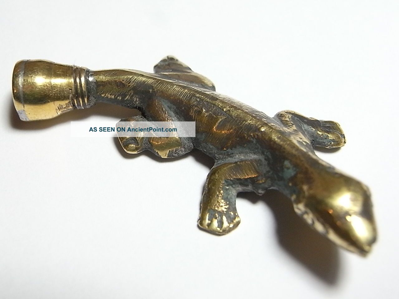 Unusual British Post Medieval Cleaned Running Lizard Pipe Tamper.  (a659) British photo